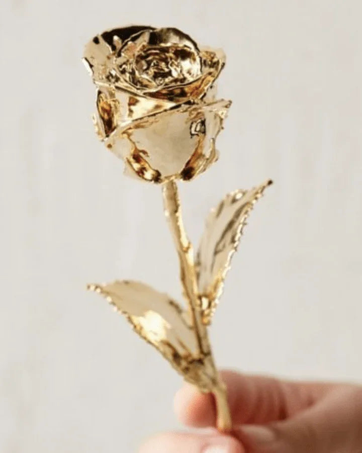 LovePicker Gold Dipped Rose 24 Karat Gold Plated Rose 11.5" - Royal Navy Blue Box Gold Dipped Rose anniversary-birthday-wedding-gift Valentines-Day milestone-gifts luxury-custom-elegant