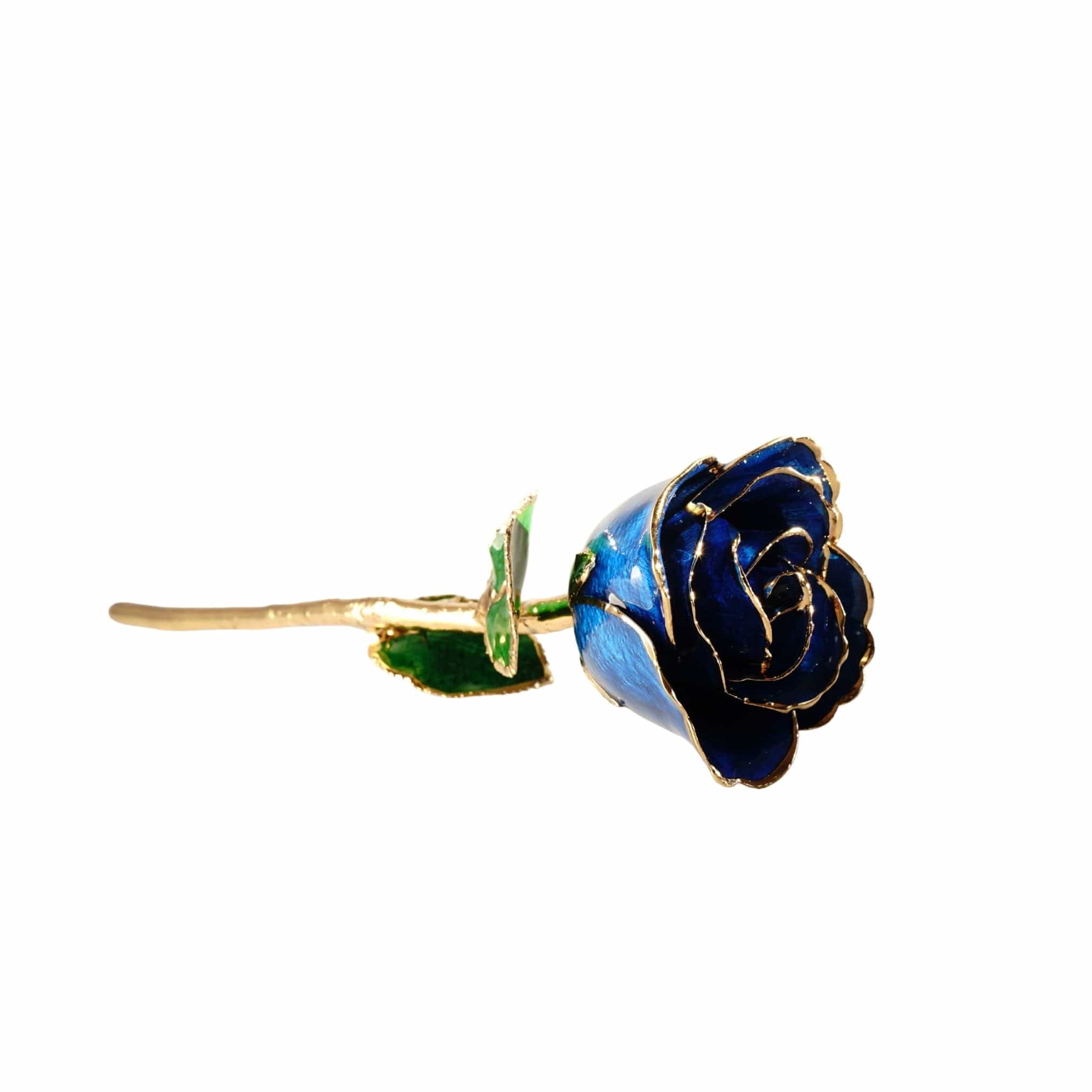 LovePicker Gold Dipped Rose 24 Karat Gold Plated Rose 11.5" - Royal Navy Blue Box Imperial Blue Gold Dipped Rose anniversary-birthday-wedding-gift Valentines-Day milestone-gifts luxury-custom-elegant