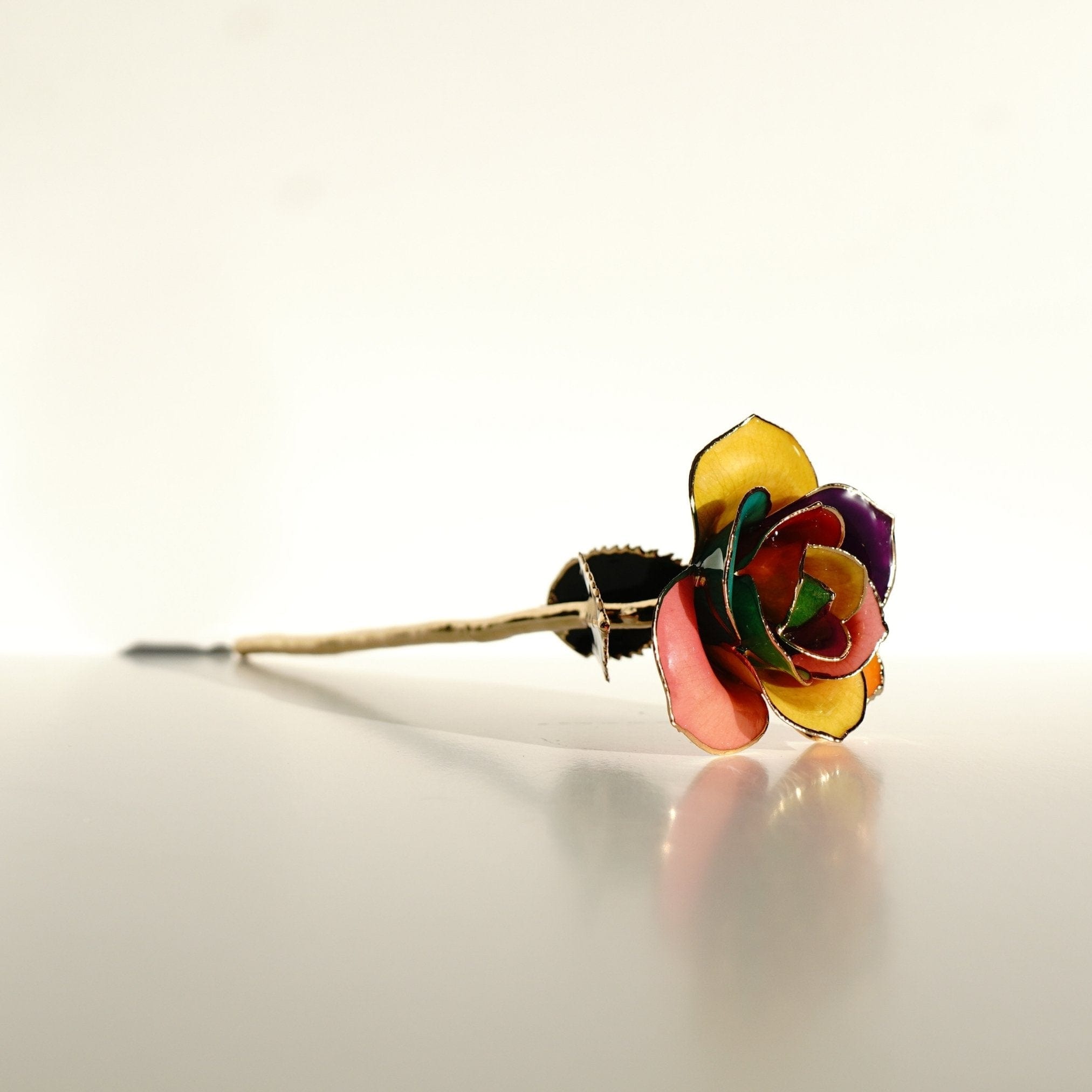 LovePicker Gold Dipped Rose 24 Karat Gold Plated Rose 11.5" - Royal Navy Blue Box Rainbow Radiance Gold Dipped Rose anniversary-birthday-wedding-gift Valentines-Day milestone-gifts luxury-custom-elegant