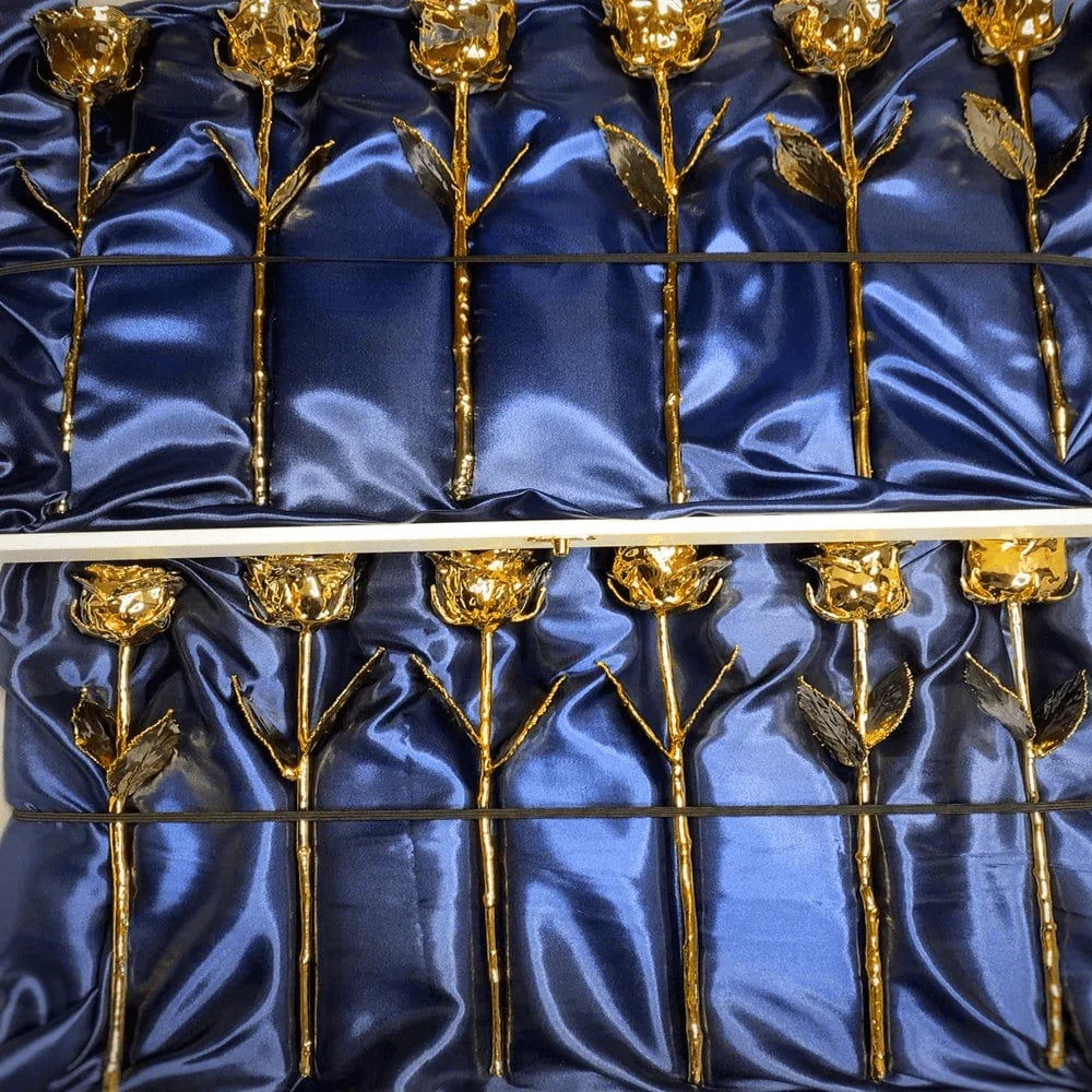 LovePicker Gold Dipped Rose LIMITED QUANTITY: One Dozen 24K Gold Dipped Roses Gold Dipped Rose anniversary-birthday-wedding-gift Valentines-Day milestone-gifts luxury-custom-elegant