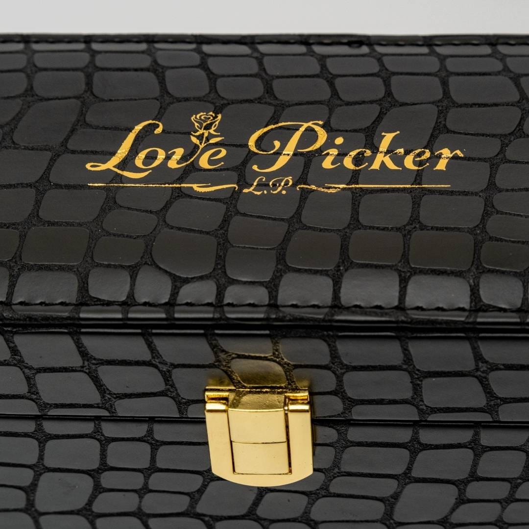 LovePicker Small Leather Box 24K Gold Dipped Natural Rose 7" Luxury Real Leather Display and Gift Box Gold Dipped Rose anniversary-birthday-wedding-gift Valentines-Day milestone-gifts luxury-custom-elegant