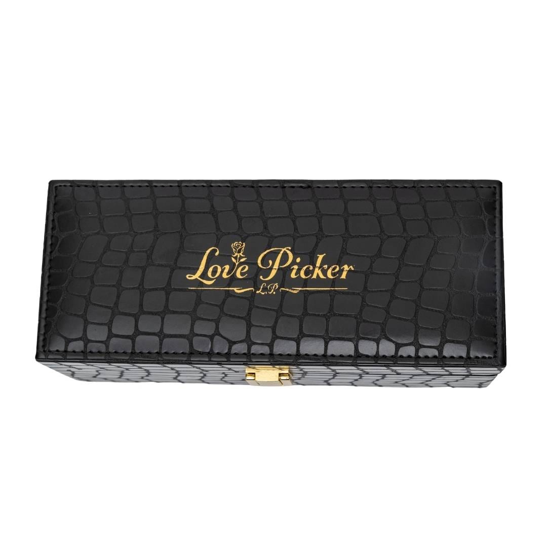 LovePicker Small Leather Box 24K Gold Dipped Natural Rose 7" Luxury Real Leather Display and Gift Box Gold Dipped Rose anniversary-birthday-wedding-gift Valentines-Day milestone-gifts luxury-custom-elegant