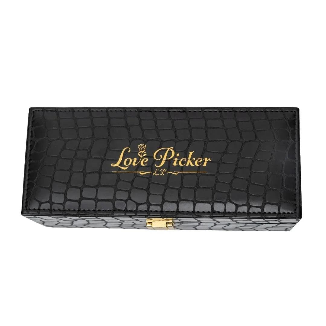 LovePicker Small Leather Box 24K Gold Dipped Natural Rose 7" Luxury Real Leather Display and Gift Box Gold Dipped Rose anniversary-birthday-wedding-gift Valentines-Day milestone-gifts luxury-custom-elegant