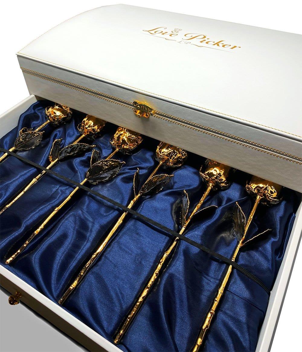 Lovepicker Gold Dipped Rose LIMITED QUANTITY: One Dozen 24K Gold Dipped Roses Gold Dipped Rose anniversary-birthday-wedding-gift Valentines-Day milestone-gifts luxury-custom-elegant