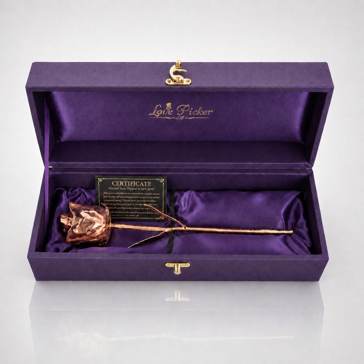 Engraved Purple Vegan Leather Rose Box 7