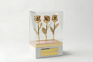 Acrylic Display 7" Rose with Personalized Engraving