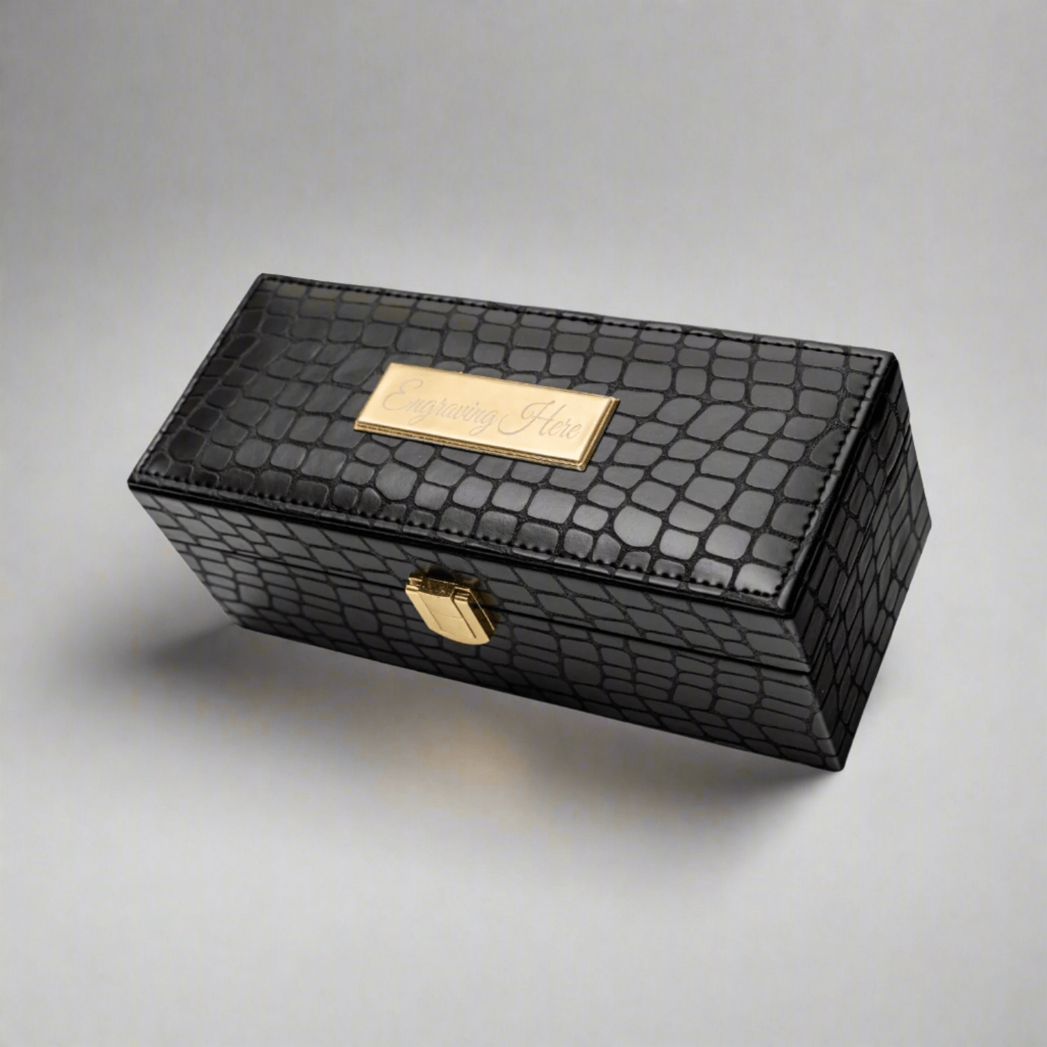 Engraved_7_inch_Real_Rose_Preserved_Leather_Box_Black_Gold_Dipped_Rose