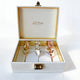 NEW - Engraved 3 Gold Dipped Roses 7" - Ivory Acrylic Chest
