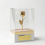Acrylic Display 7" Rose with Personalized Engraving