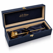 Gold rose in a navy blue box with 'Love Picker' branding.