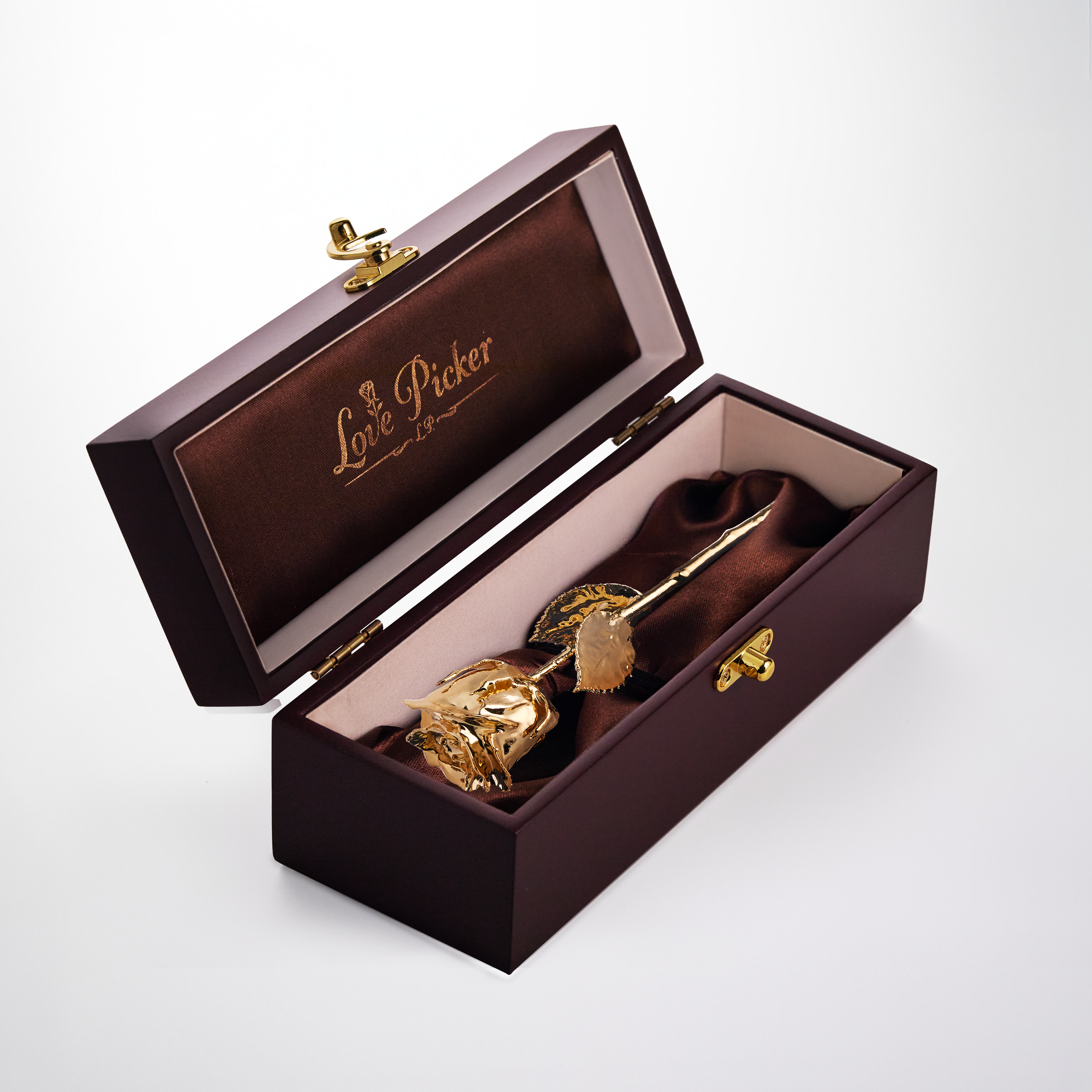 24K गोल्ड डिप्ड नेचुरल रोज 11.5" - अंबर कलर गिफ्ट बॉक्स