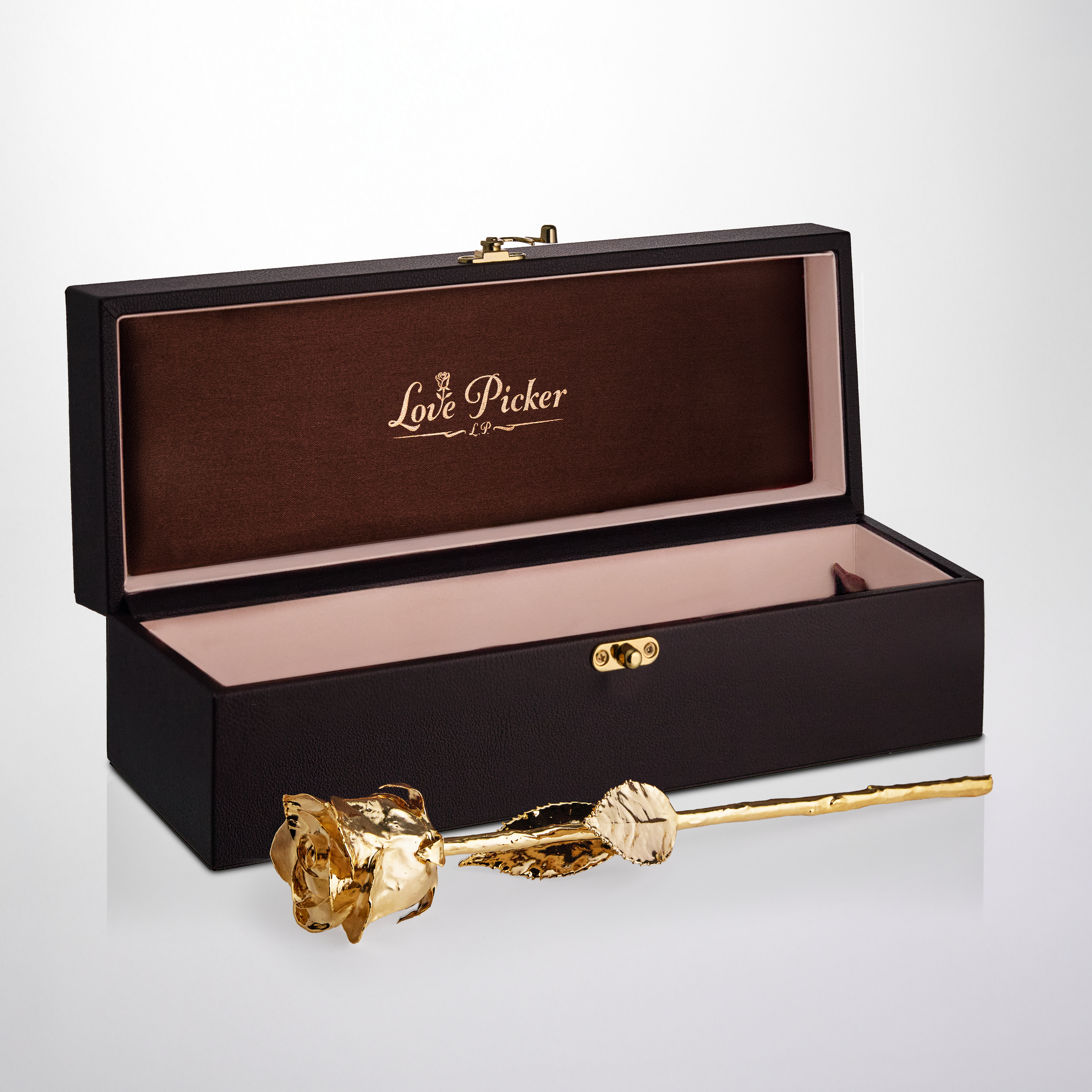 24K गोल्ड डिप्ड नेचुरल रोज 11.5" - अंबर कलर गिफ्ट बॉक्स