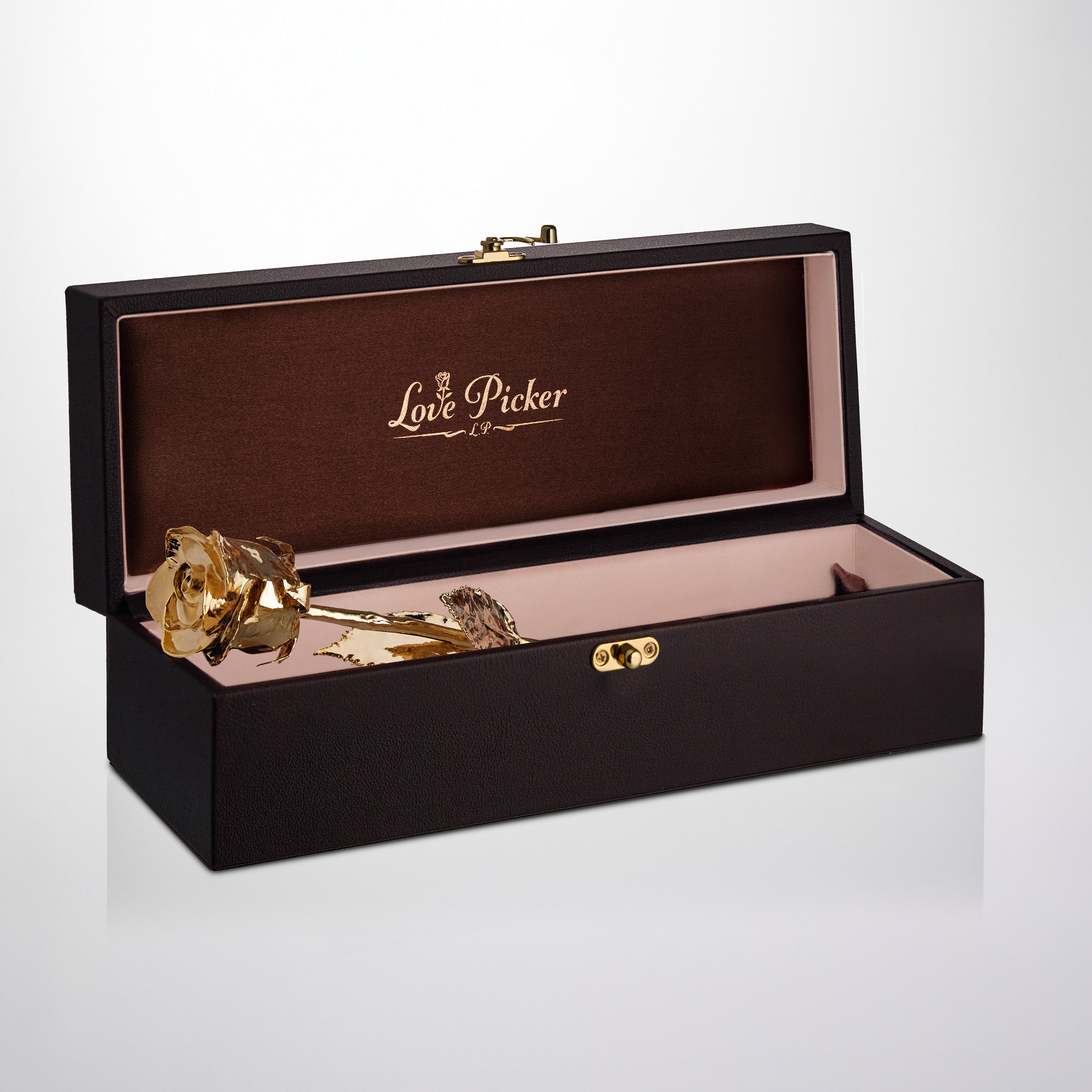 24K गोल्ड डिप्ड नेचुरल रोज 11.5" - अंबर कलर गिफ्ट बॉक्स