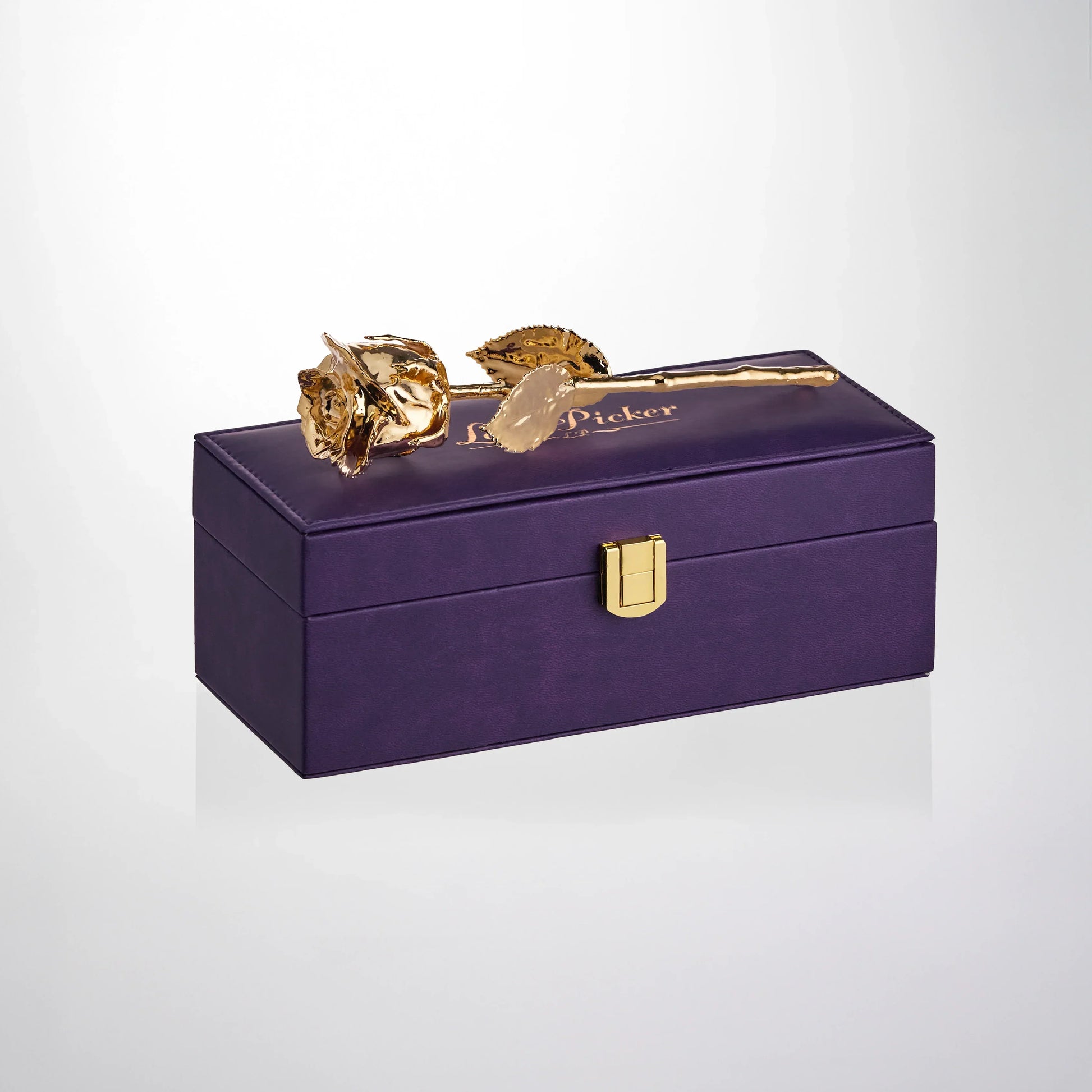 Engraved Purple Vegan Leather Rose Box 7 Engraved Purple Vegan Leather Rose Box 7