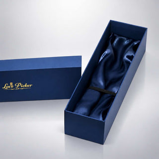 Royal navy blue rigid gift box, open – LovePicker