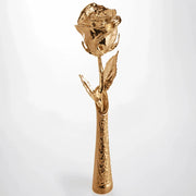 Vase Lovepicker 11,5 pouces à finition or pour rose préservée