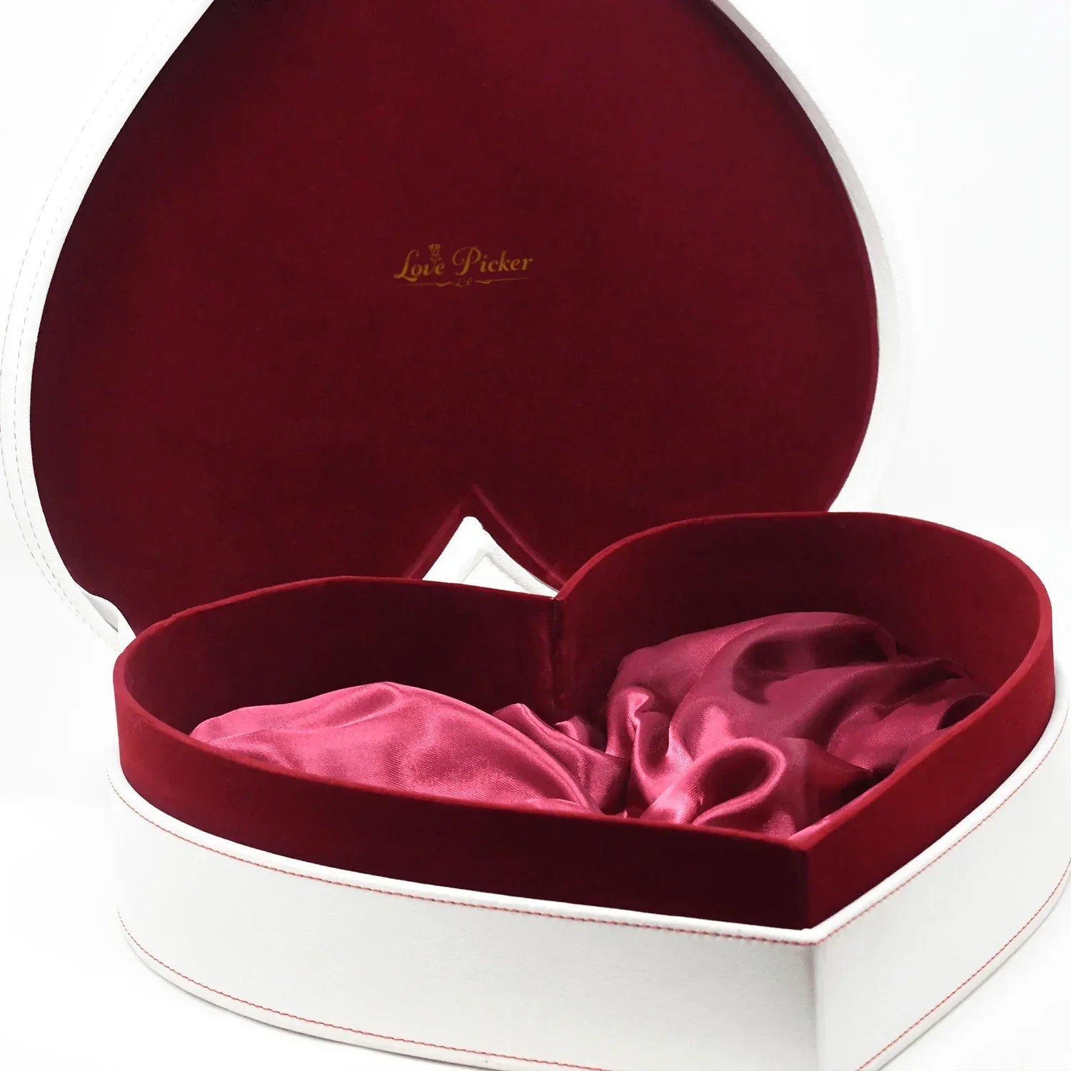 Lovepicker Gold Dipped Rose NEW - 3 Gold Dipped Roses 7" - Crimson Velvet Heart Shaped Leather Box Gold Dipped Rose anniversary-birthday-wedding-gift Valentines-Day milestone-gifts luxury-custom-elegant