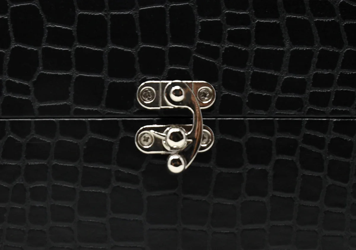 Lovepicker Gold Dipped Rose NEW Custom Engraved Box - Silver Dipped Rose 11.5" - Luxe Leather Noir Gift Box Gold Dipped Rose anniversary-birthday-wedding-gift Valentines-Day milestone-gifts luxury-custom-elegant