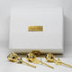 NEW - Engraved 3 Gold Dipped Roses 7" - Ivory Acrylic Chest