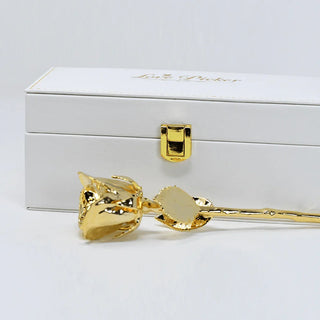 LovePicker Small Leather Box 24K Gold Dipped Natural 7" Rose Luxury Leather Display Box Gold Dipped Rose anniversary-birthday-wedding-gift Valentines-Day milestone-gifts luxury-custom-elegant