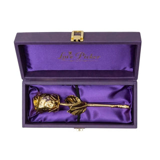 LovePicker Small Leather Box 24K Gold Dipped Natural 7" Rose Luxury Leather Display Box Gold Dipped Rose anniversary-birthday-wedding-gift Valentines-Day milestone-gifts luxury-custom-elegant