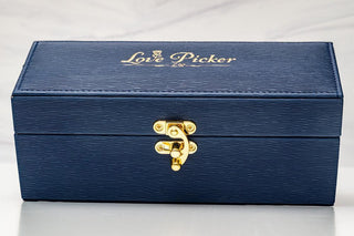 LovePicker Small Leather Box 24K Gold Dipped Natural Rose 7" Luxury Real Leather Display and Gift Box Midnight Blue Gold Dipped Rose anniversary-birthday-wedding-gift Valentines-Day milestone-gifts luxury-custom-elegant