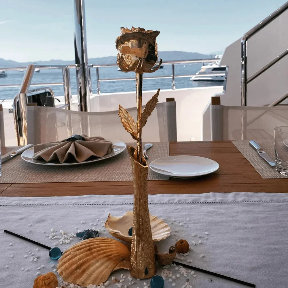 Lovepicker Vase Gold Dipped Lovepicker 11.5 Inch Gold Dipped Vase for Preserved Rose Gold Dipped Rose anniversary-birthday-wedding-gift Valentines-Day milestone-gifts luxury-custom-elegant