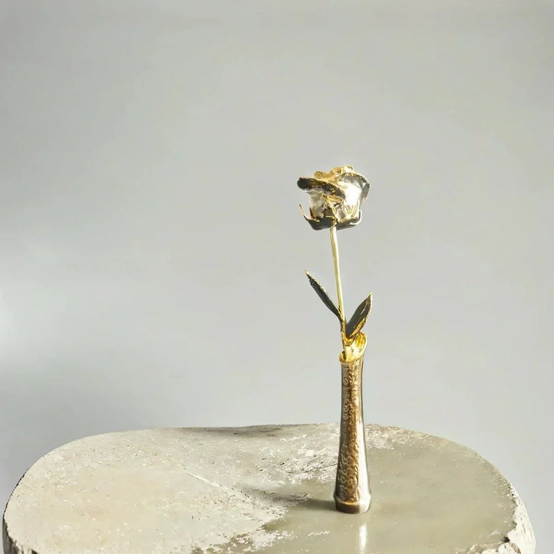 LovePicker Vase Gold Dipped Lovepicker 11.5 Inch Gold Dipped Vase for Preserved Rose Gold Gold Dipped Rose anniversary-birthday-wedding-gift Valentines-Day milestone-gifts luxury-custom-elegant