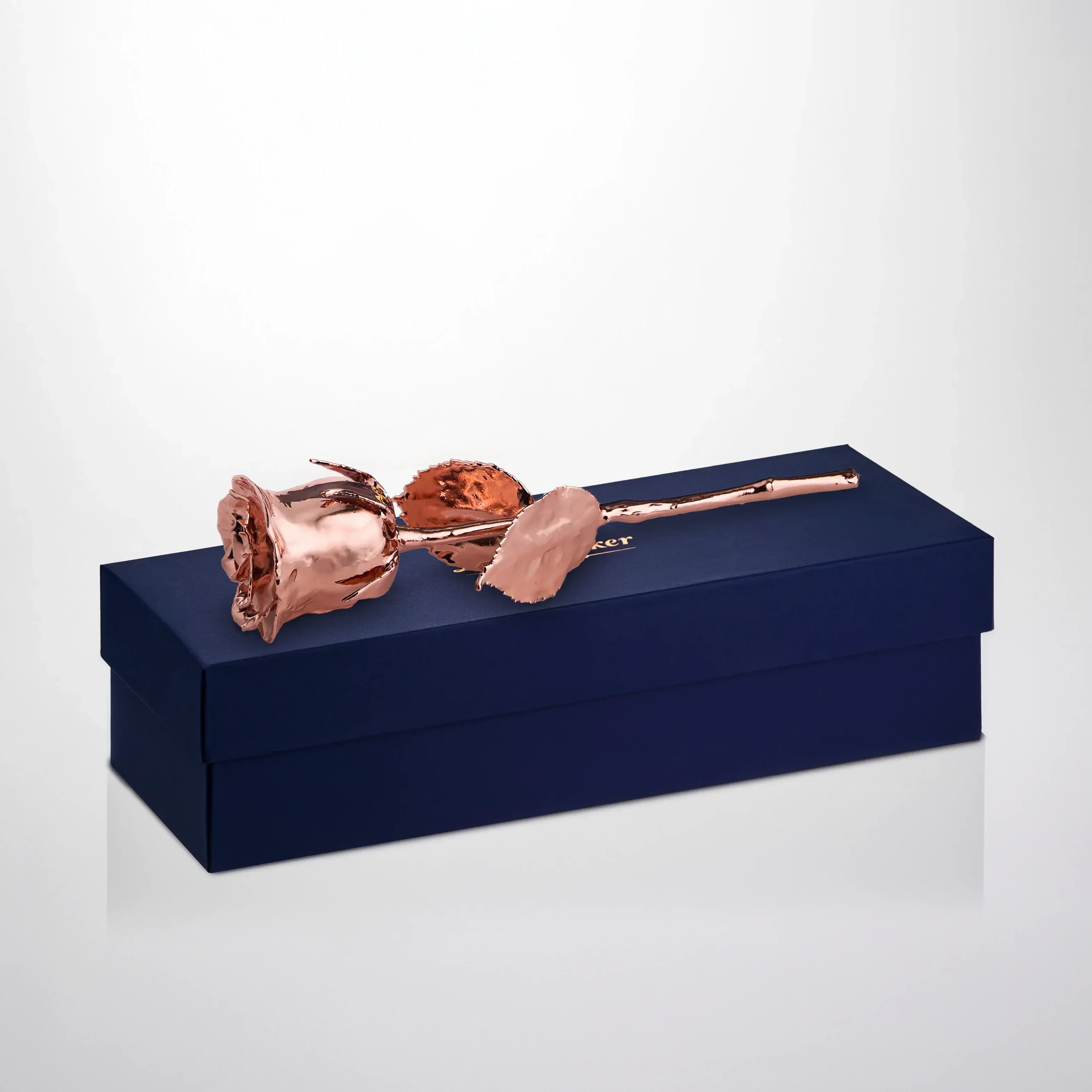 Gold Dipped Rose 11.5" - Royal Navy Blue Box
