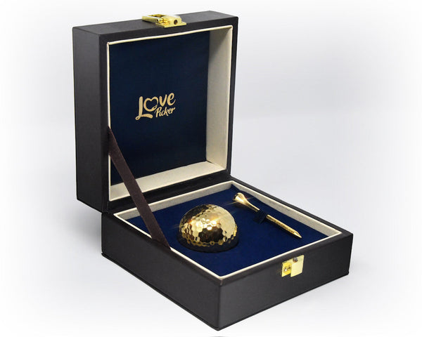 24K Gold Golf Ball & Tee with Gift Box - Lovepicker