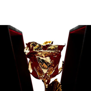 Lovepicker 24K Gold Dipped Rose 7" In Onyx Luxury Black Leather Gift Box Genuine Gold Dipped Rose anniversary-birthday-wedding-gift Valentines-Day milestone-gifts luxury-custom-elegant