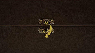 Lovepicker Gold Dipped Rose Custom Engraved Leather Umber Box - 11.5" - 24K Gold Dipped 1 Natural Rose Gold Dipped Rose anniversary-birthday-wedding-gift Valentines-Day milestone-gifts luxury-custom-elegant