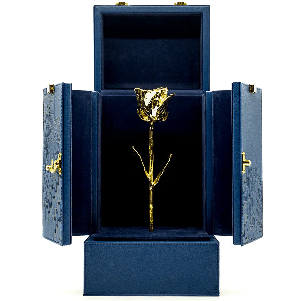 Lovepicker Gold Dipped Rose NEW 24K Gold Dipped Natural Rose 11.5" - Da Vinci's Box Gold Dipped Rose anniversary-birthday-wedding-gift Valentines-Day milestone-gifts luxury-custom-elegant